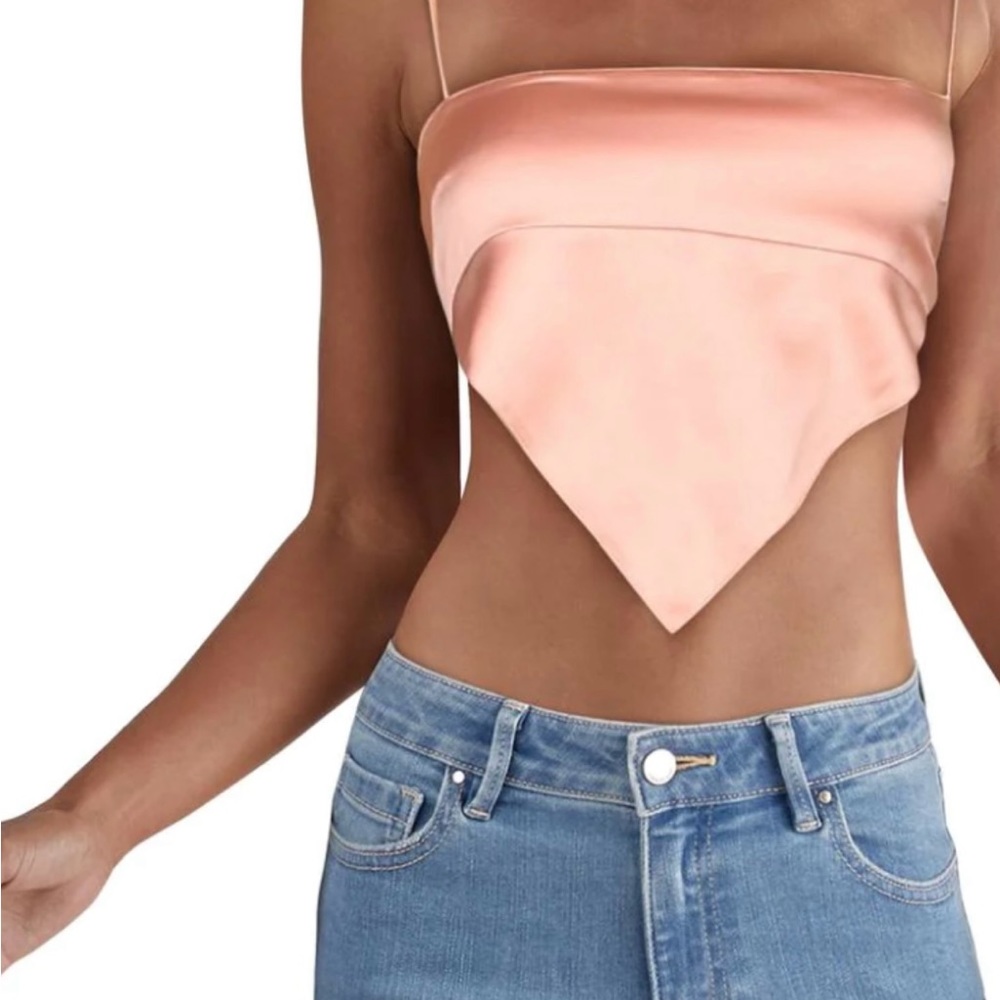 DANIELLE BERNSTEIN HANDKERCHIEF CROPPED TIE BACK ADJUSTABLE TOP XS CORK